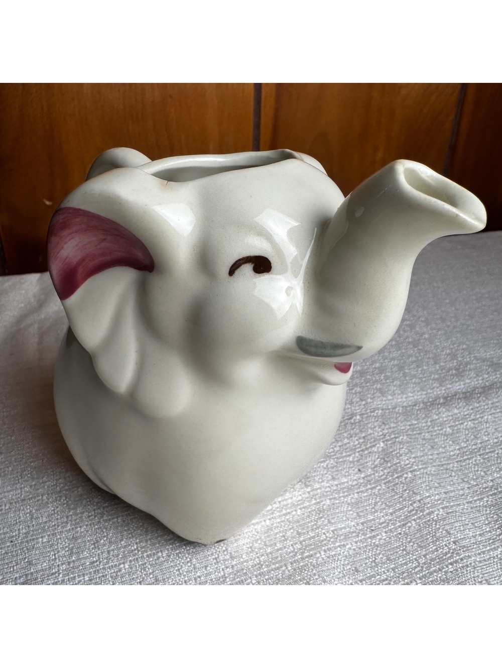 Vintage Darling USA Elephant Creamer Pitcher, 5 Inch Whimsical Ceramic Milk Jug - Picture 8 of 10